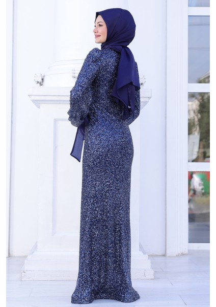 Parıltılı Kol Detaylı Şimal Tesettür Büyük Abiye fırsatları