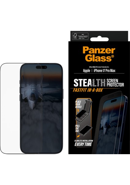 iPhone 17 Pro Max | Ultra-Wide Fit Stealth Siyah Çerçeveli Ekran Koruyucu - Fast Fit Uygulama Aparatlı fiyatları