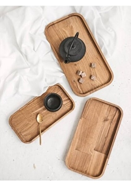 3'lü Set Doğal Ahşap Servis Tabakları Modern Kahverengi Dikdörtgen Tasarım fiyatları