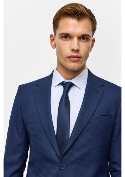 Lacivert Slim Desenli 6 Drop Takım Elbise fırsatları