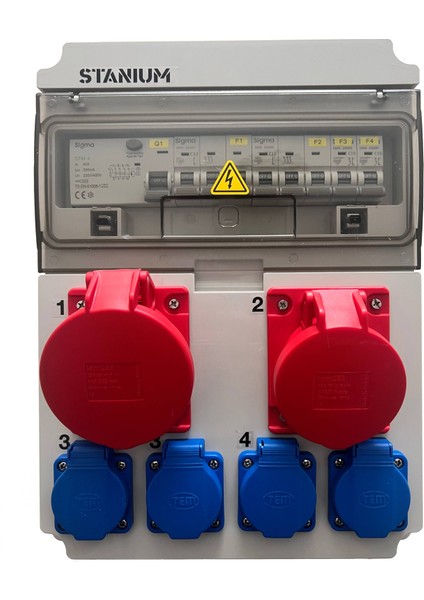 Stanıum 258104 IP54, 10KA, 11-22KW Trifaze Elektrikli Araç Kombinasyon Kutusu, 5X32A + 5X16A + 1X16A