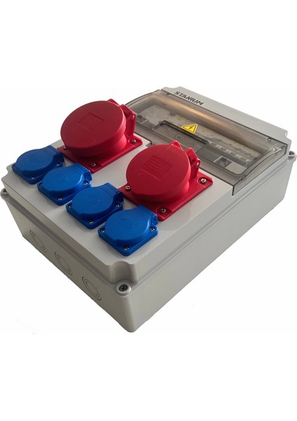 Stanıum 258104 IP54, 10KA, 11-22KW Trifaze Elektrikli Araç Kombinasyon Kutusu, 5X32A + 5X16A + 1X16A fiyatları