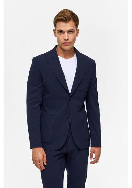 Lacivert Slim Desenli Sivri Yaka 6 Drop Takım Elbise fiyatları