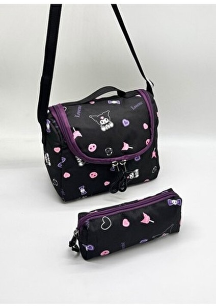 Kore Tarzı Aksesuarlı Termal Beslenmelik ve Kalemlikli Kız Çocuk Sırt Okul Çantası Seti indirimleri