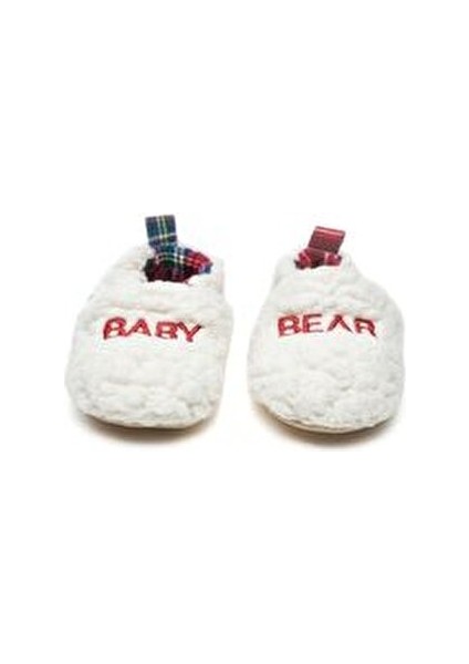 Mama Baby Bear Kürklü Anne-Bebek Panduf Seti Kaydırmaz Taban ile Rahat Kullanım