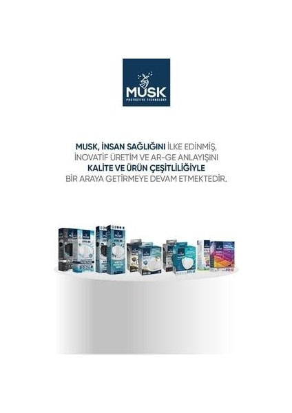 FFP2 Maske 10 Adet Turkuaz Meltblown Filtreli Esnek Kulak İpi ile Konforlu Kullanım