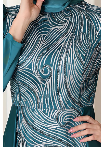 Taş Baskı Tasarım Saten Miray Abiye modelleri