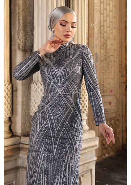 Gala Parıltılı Şık Tesettür Abiye indirimleri