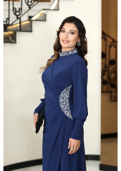 Taş Detaylı Lavinni Tesettür Abiye Elbise fiyatları