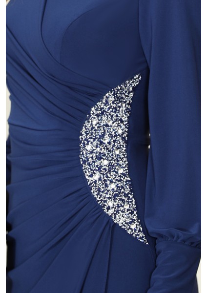 Taş Detaylı Lavinni Tesettür Abiye Elbise modelleri