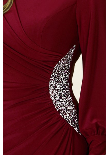 Taş Detaylı Lavinni Tesettür Abiye Elbise modelleri