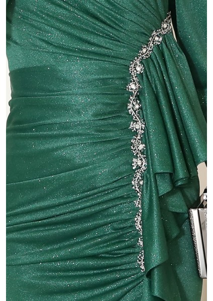 Parıltılı Fırfır Detaylı Zühre Tesettür Abiye fırsatları