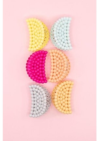 Kadın 6'lı Renkli Incili Mandal Toka Seti fiyatları