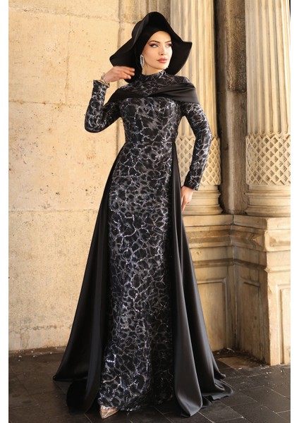 Frezya Parıltılı Şık Tesettür Abiye