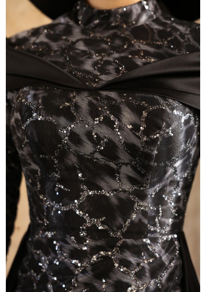 Frezya Parıltılı Şık Tesettür Abiye fiyatları