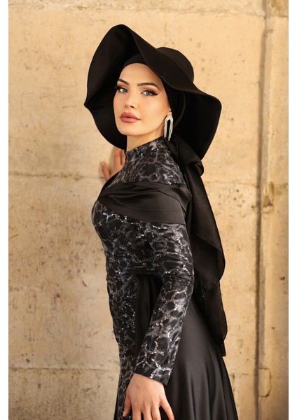 Frezya Parıltılı Şık Tesettür Abiye indirimleri