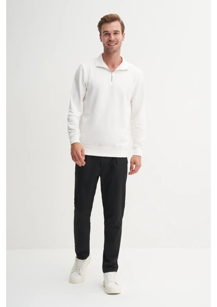 Regular Fit Dik Yaka Mevsimlik 3 Iplik SWEATSHIRT-53470