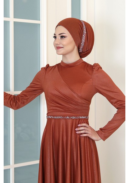 Parıltılı Işıl Tesettür Büyük Beden Abiye indirimleri