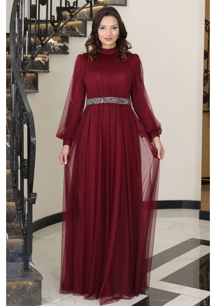 Alia Şık Taş Detaylı Büyük Beden Tesettür Abiye - Alya fiyatları