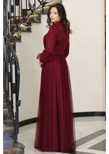 Alia Şık Taş Detaylı Büyük Beden Tesettür Abiye - Alya indirimleri