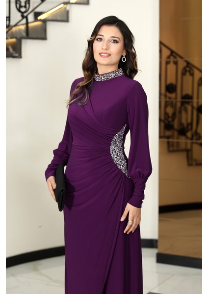 Taş Detaylı Lavinni Tesettür Abiye Elbise fiyatları