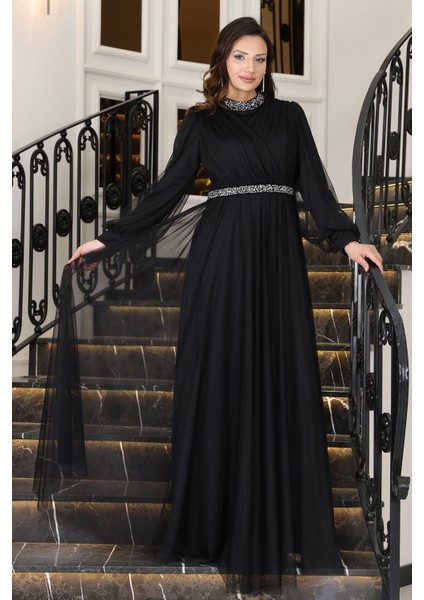 Senna Taş Detaylı Büyük Beden Şık Tesettür Abiye fiyatları