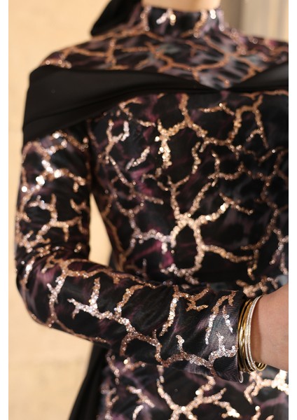 Frezya Parıltılı Şık Tesettür Abiye modelleri