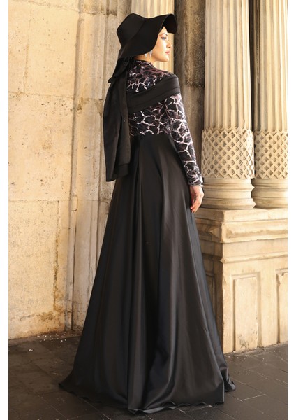 Frezya Parıltılı Şık Tesettür Abiye