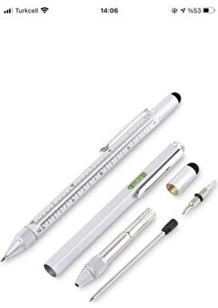 Pasajdanal Su Terazili Cetvelli Tornavidalı Mühendis Kalemi Gri