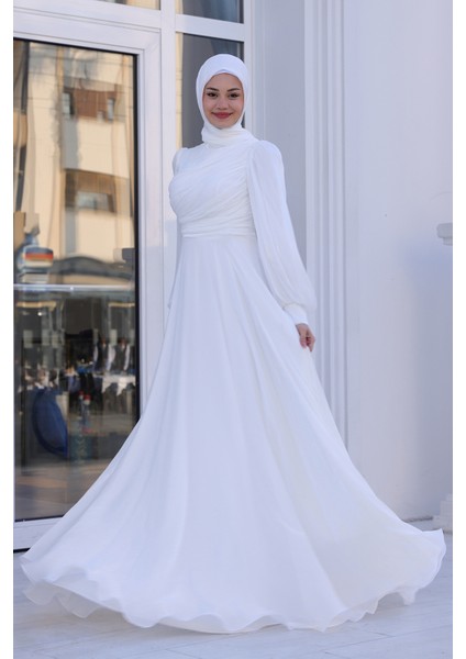 Omuz Detaylı Bahar Tesettür Büyük Abiye fiyatları