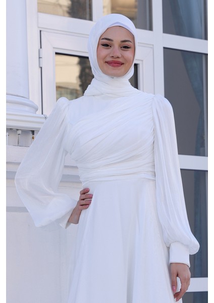 Omuz Detaylı Bahar Tesettür Büyük Abiye modelleri