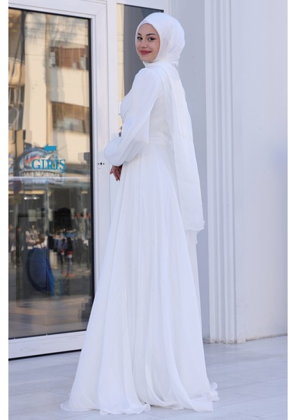 Omuz Detaylı Bahar Tesettür Büyük Abiye indirimleri