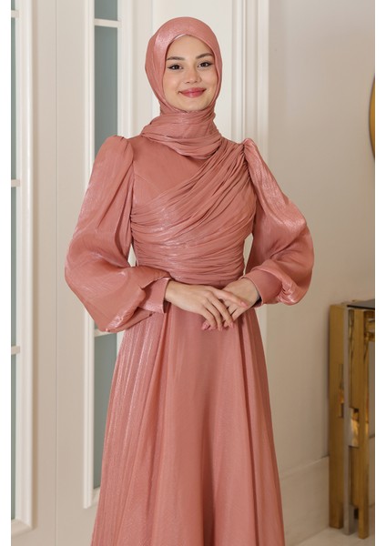 Omuz Detaylı Bahar Tesettür Büyük Abiye fiyatları