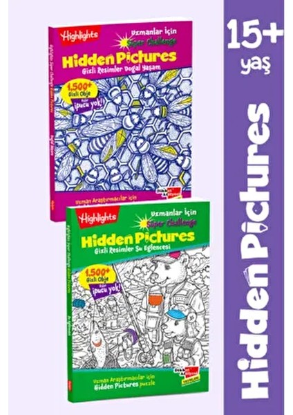 Uzmanlar İçin Hidden Pictures 2'li Set 15+ Yaş 251-300 Sayfa Türkçe