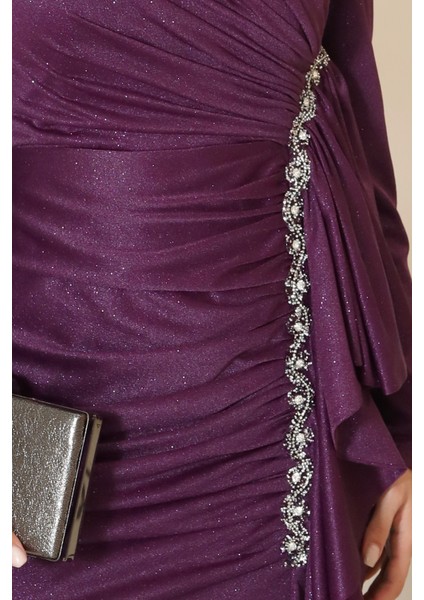 Parıltılı Fırfır Detaylı Zühre Tesettür Abiye fırsatları