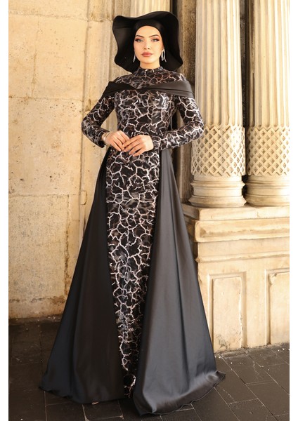 Frezya Parıltılı Şık Tesettür Abiye