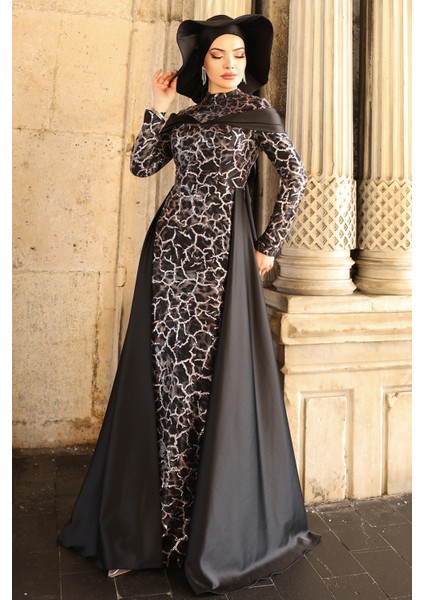 Frezya Parıltılı Şık Tesettür Abiye fiyatları