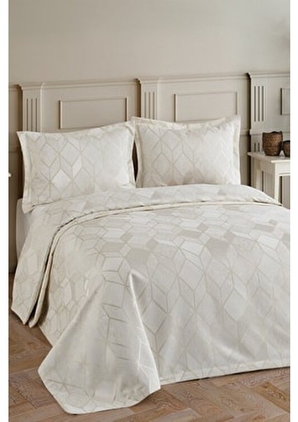 Arel Şönil Çift Kişilik Yatak Örtüsü Takımı (Krem)