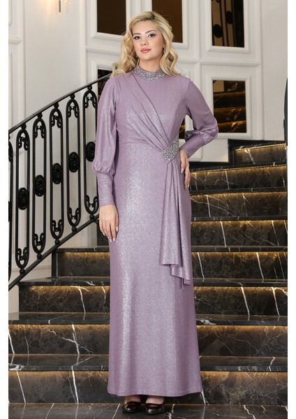 Şık Taş Detaylı Açelya Tesettür Abiye