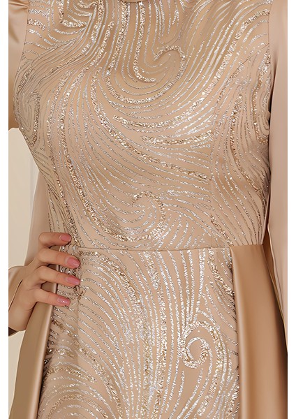 Taş Baskı Tasarım Saten Miray Abiye modelleri