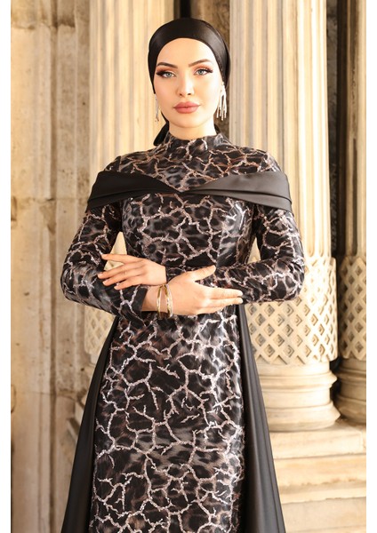 Frezya Parıltılı Şık Tesettür Abiye indirimleri