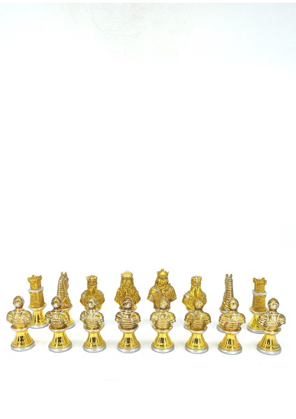 Orta Çağ Konseptli Gold ve Gümüş Renkli Kurşun Premium Satranç Taşları - It-Sold fiyatları