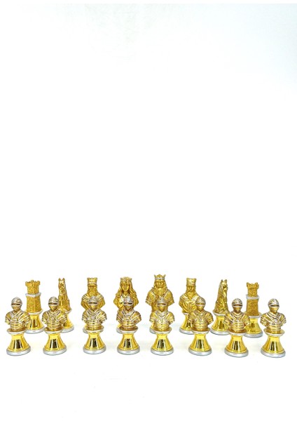 Orta Çağ Konseptli Gold ve Gümüş Renkli Kurşun Premium Satranç Taşları - It-Sold indirimleri