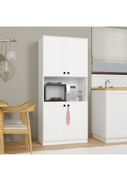Lucas 4 Kapaklı Çok Amaçlı Dolap, Çok Amaçlı Banyo, Mutfak ve Mikrodalga Fırın Dolabı - Beyaz modelleri