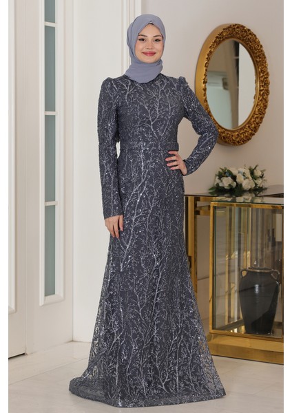 Büyük Beden Gliten Tesettür Abiye Tuana