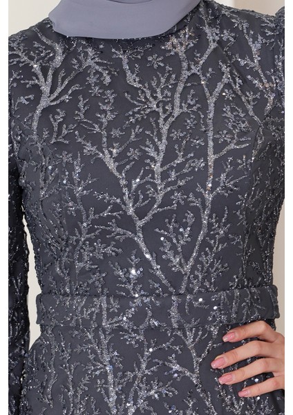 Büyük Beden Gliten Tesettür Abiye Tuana modelleri