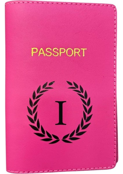 Harf Tasarımlı Deri Pasaport Kılıfı I