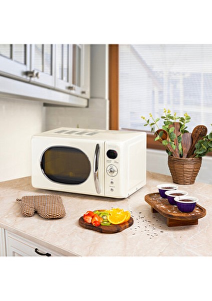 ZLN1245 | Retro Mikrodalga Fırın | 700W | 20L | 6 Kademeli | Buz Çözme | Otomatik Pişirme