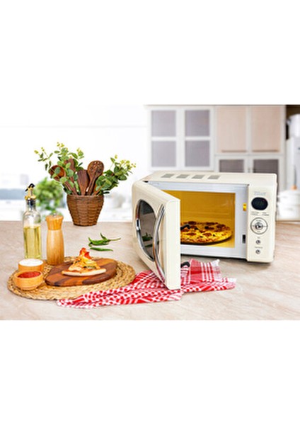 ZLN1245 | Retro Mikrodalga Fırın | 700W | 20L | 6 Kademeli | Buz Çözme | Otomatik Pişirme fiyatları
