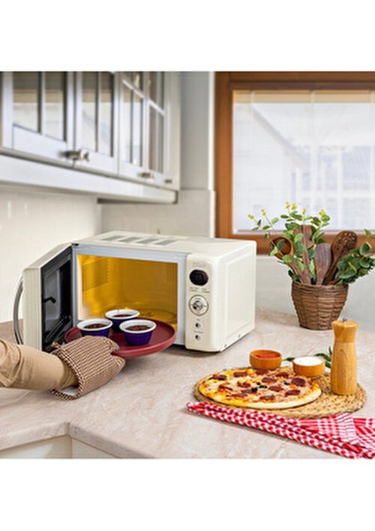 ZLN1245 | Retro Mikrodalga Fırın | 700W | 20L | 6 Kademeli | Buz Çözme | Otomatik Pişirme modelleri